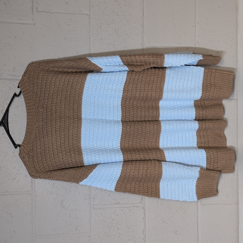 Old Navy Tunic Sweater Baby Blue Camel Tan Size XL NWT, Preppy Cozycore - Picture 6 of 8